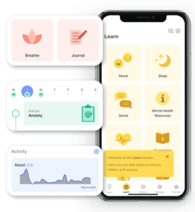 Image shows the mindLAMP neuropsychiatric research mobile app developed by Zco