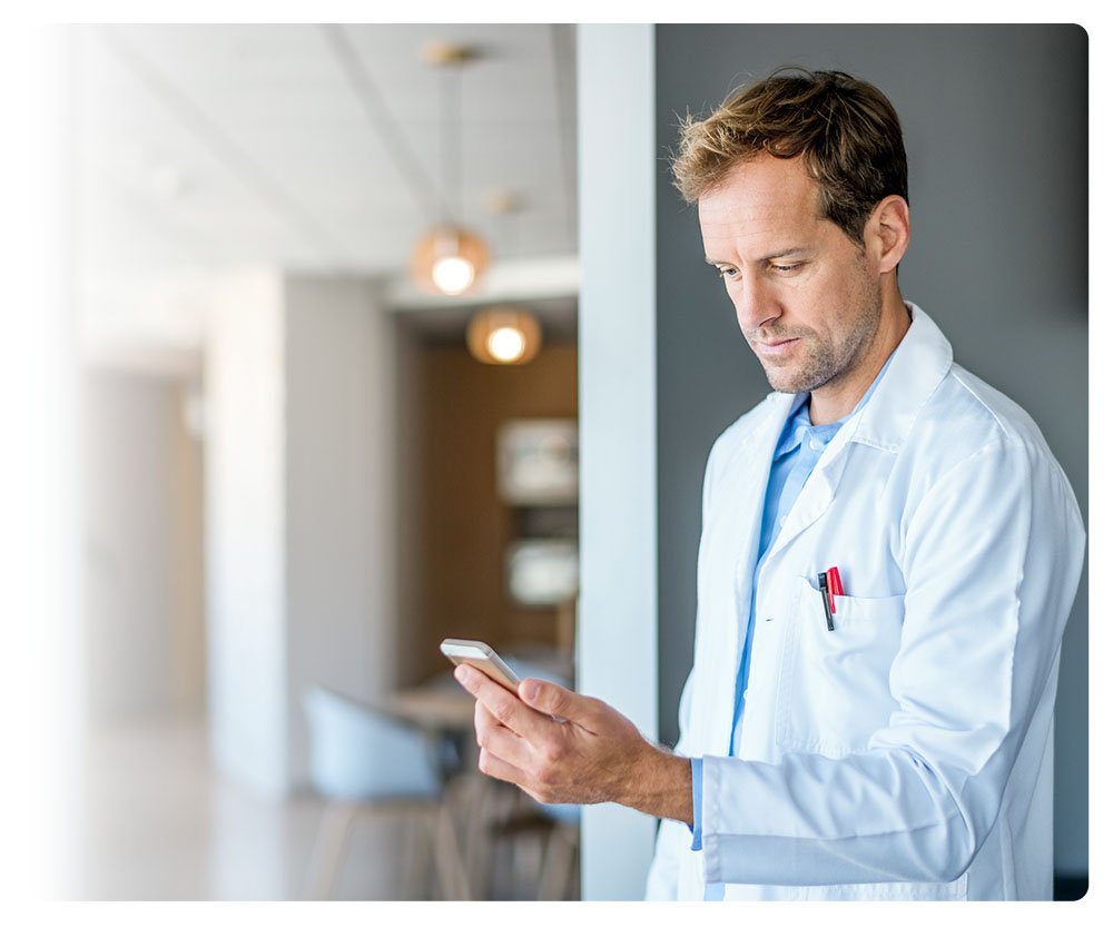 Healthcare iPhone Apps Doctor using an iPhone