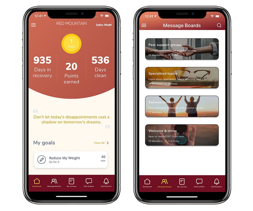 HereNow App Healthcare App on iPhone