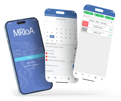 The MRIoA app shown on an iPhone