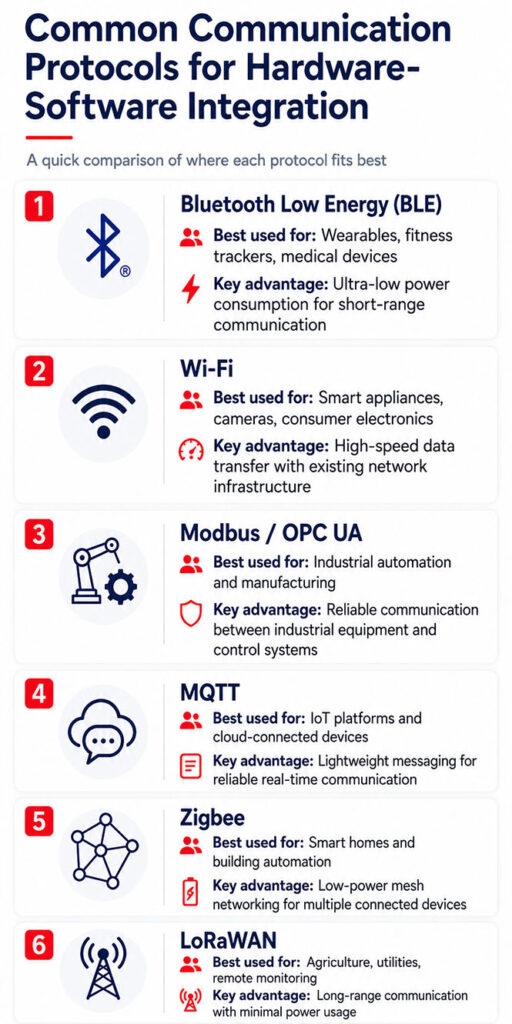 Common Communication Protocols for Hardware to Software Integration