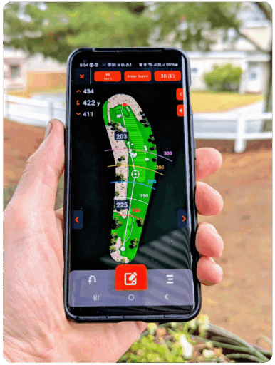 Android phone with the Bushnell Golf app