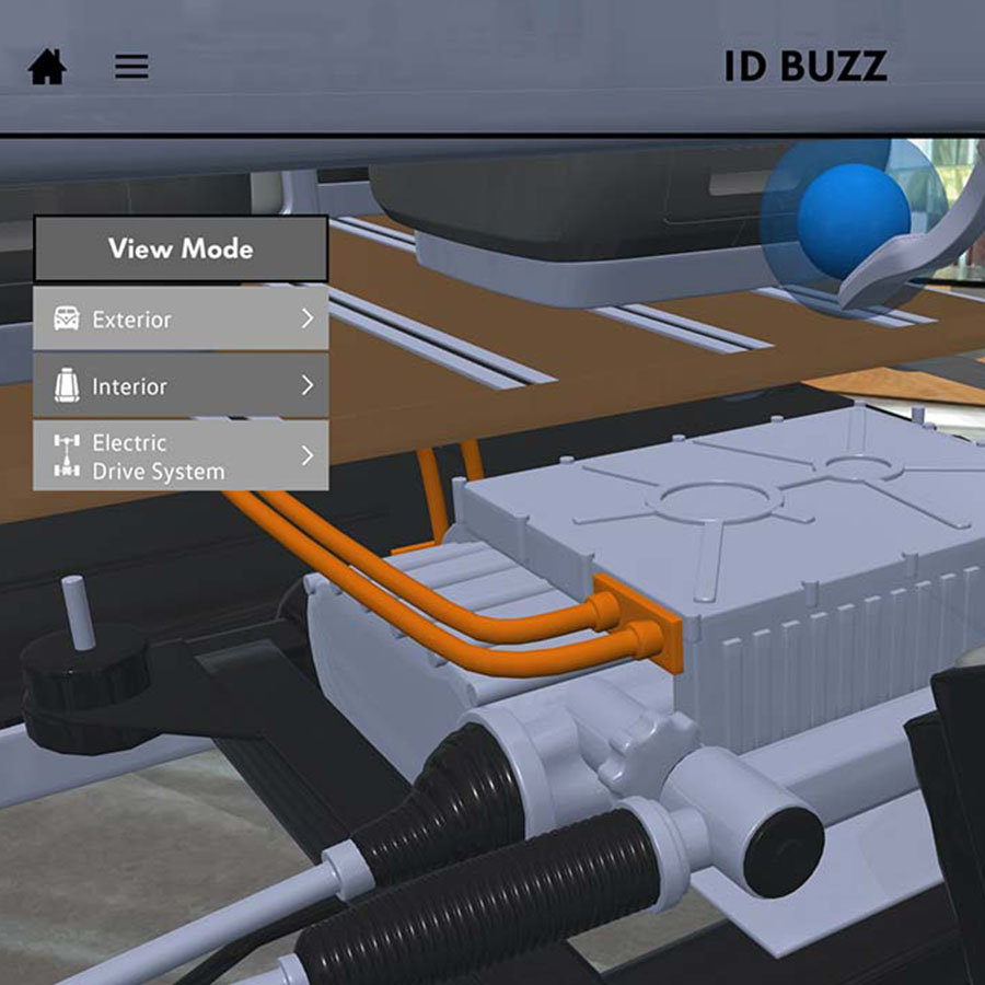 Closeup from VW ID Buzz AR app