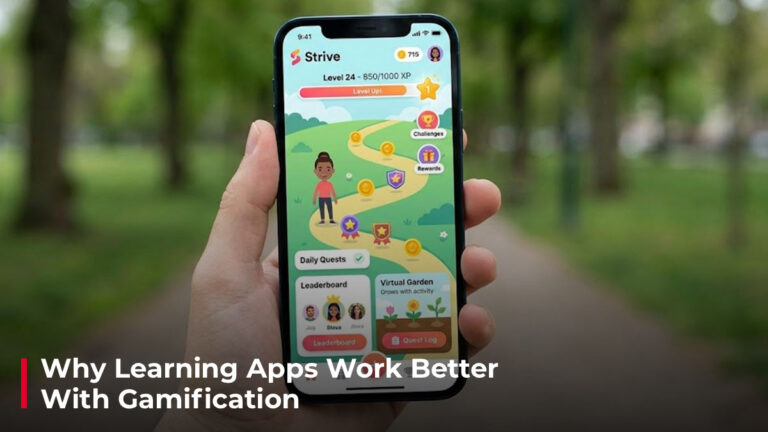 Why Learning Apps Work Better With Gamification Image showing a gamification app on a phone